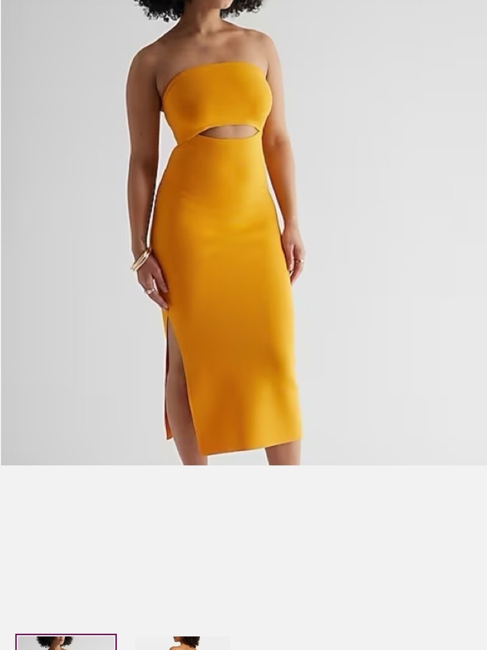 Body Contour Strapless Cutout Midi Sweater Dress